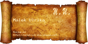 Malek Ulrika névjegykártya